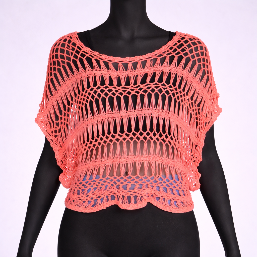 Beach Vibe Pink Jaali Top