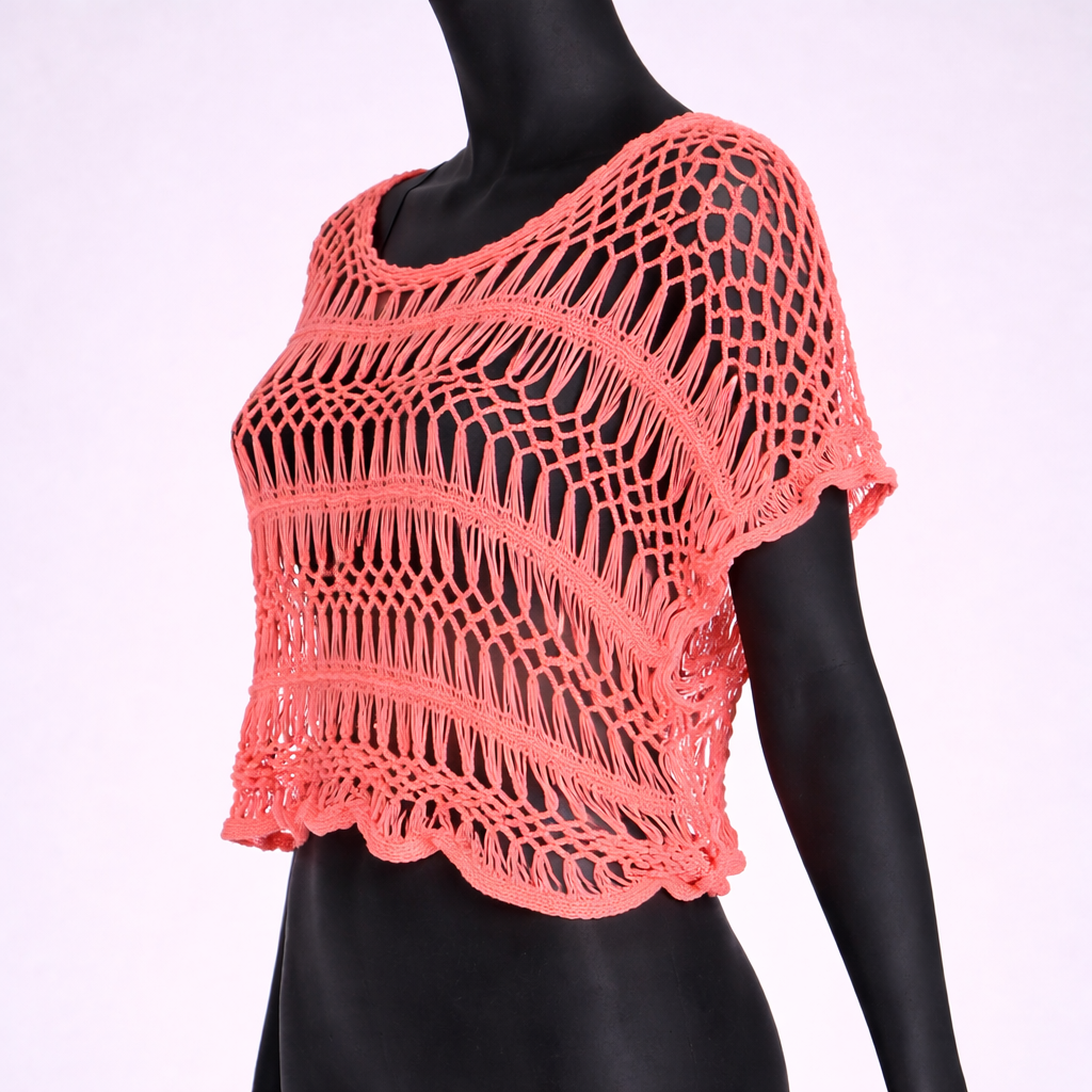 Beach Vibe Pink Jaali Top