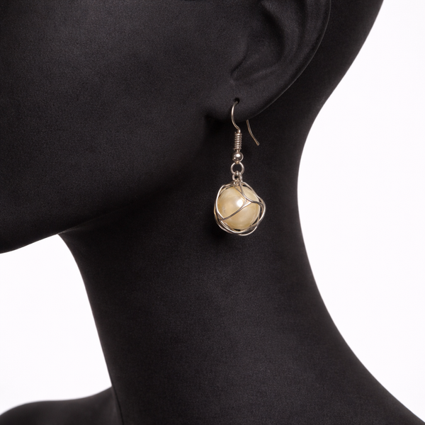 White pearl earrings